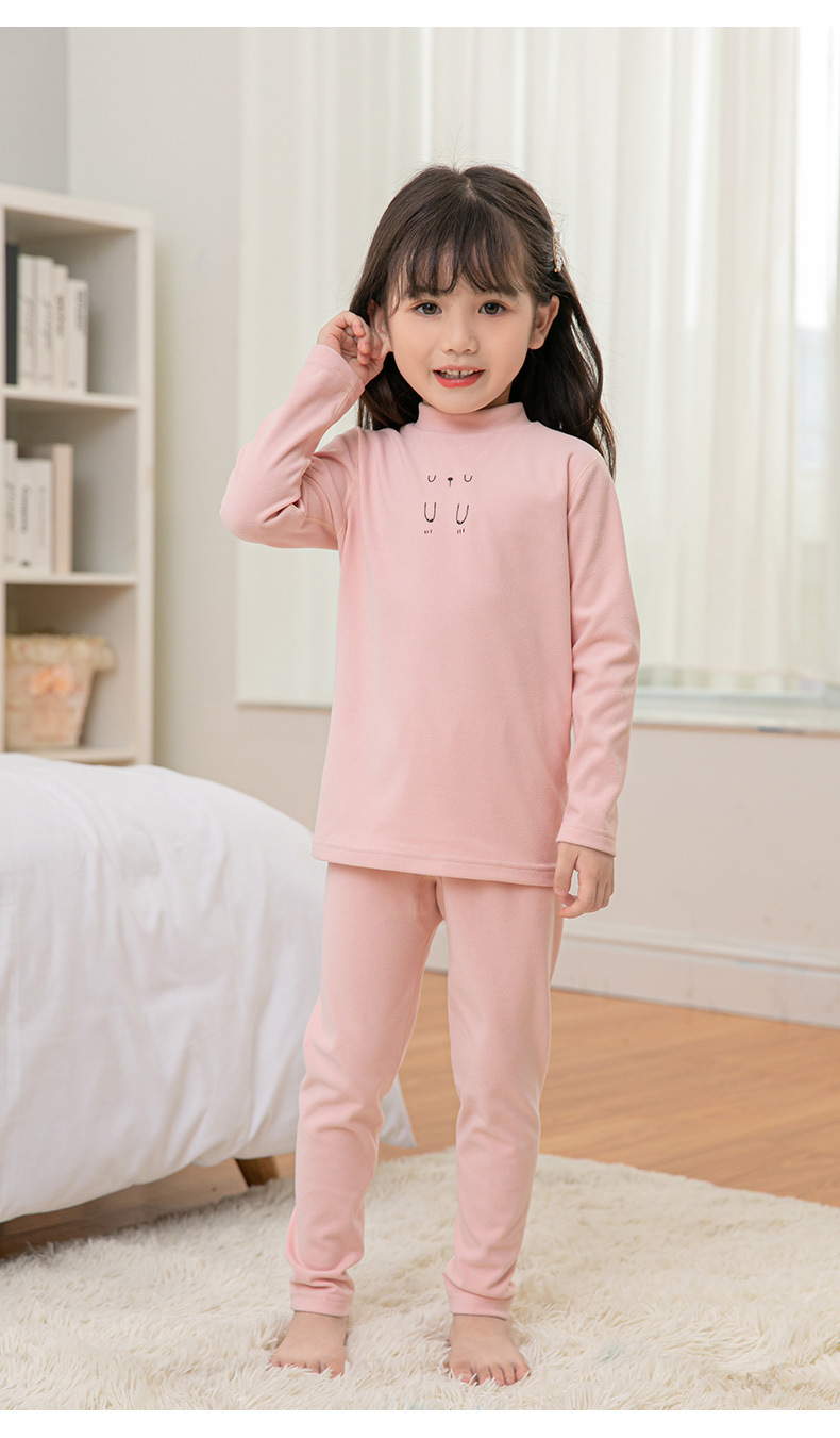 Children's Thread Thermal Underwear Set Girls' Traceless Thermal Long-Sleeved Long John Base Pajamas Double-Sided Warm Soft Wool Children's Thread Thermal Underwear Set Girls' Traceless Thermal Long-Sleeved Long John Base Pajamas Double-Sided Warm Soft Wool
