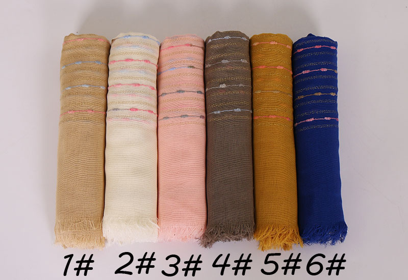 Foreign Trade Popular Style Gold Thread Wool Tassel Scarf Autumn and Winter Pure Cotton Fashion Atmospheric Embroidery Scarf VS090 Foreign Trade Popular Style Gold Thread Wool Tassel Scarf Autumn and Winter Pure Cotton Fashion Atmospheric Embroidery Scarf VS090