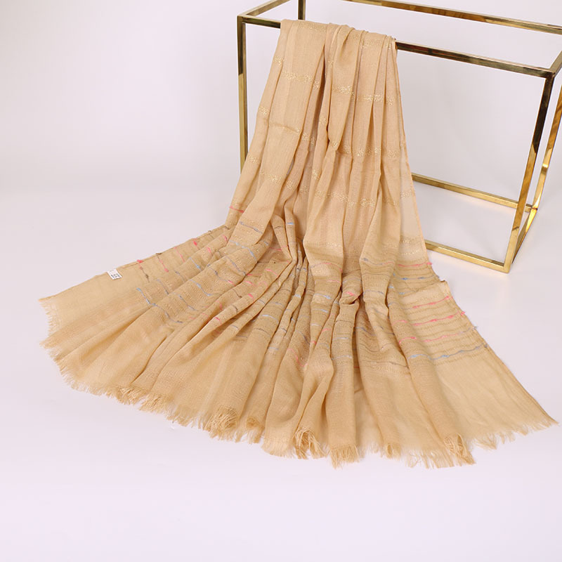 Foreign Trade Popular Style Gold Thread Wool Tassel Scarf Autumn and Winter Pure Cotton Fashion Atmospheric Embroidery Scarf VS090 Foreign Trade Popular Style Gold Thread Wool Tassel Scarf Autumn and Winter Pure Cotton Fashion Atmospheric Embroidery Scarf VS090