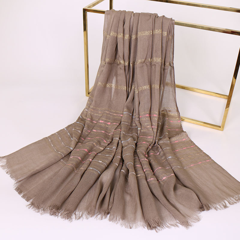 Foreign Trade Popular Style Gold Thread Wool Tassel Scarf Autumn and Winter Pure Cotton Fashion Atmospheric Embroidery Scarf VS090 Foreign Trade Popular Style Gold Thread Wool Tassel Scarf Autumn and Winter Pure Cotton Fashion Atmospheric Embroidery Scarf VS090