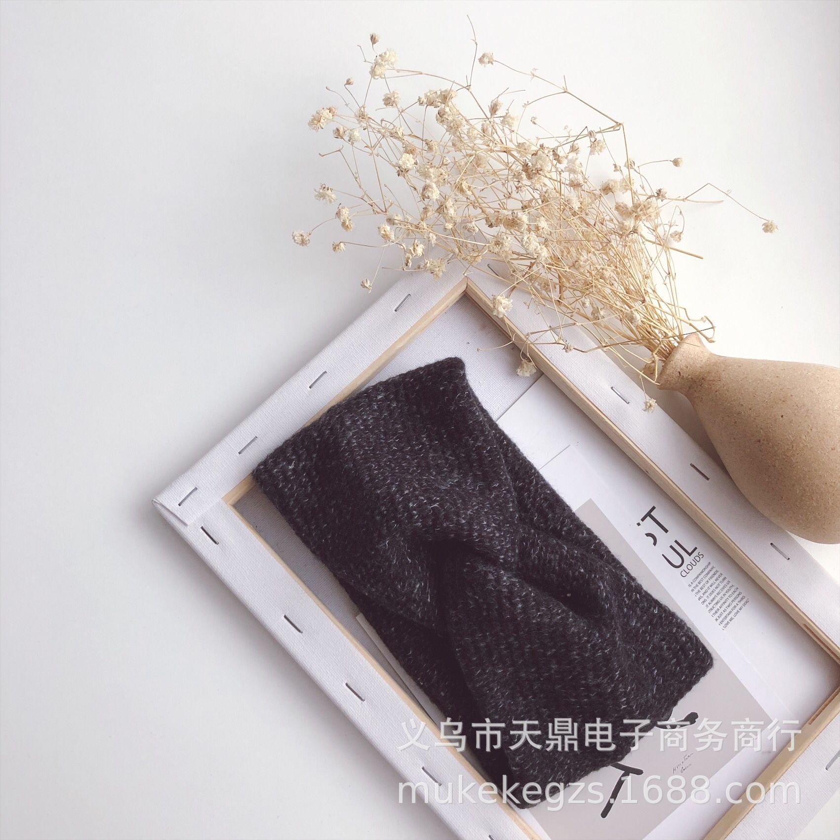 Autumn and Winter Personalized All-Match Children's Knitted Hair Band Colored Thread Cross Type Simple Baby Wool Hair Accessories Headband