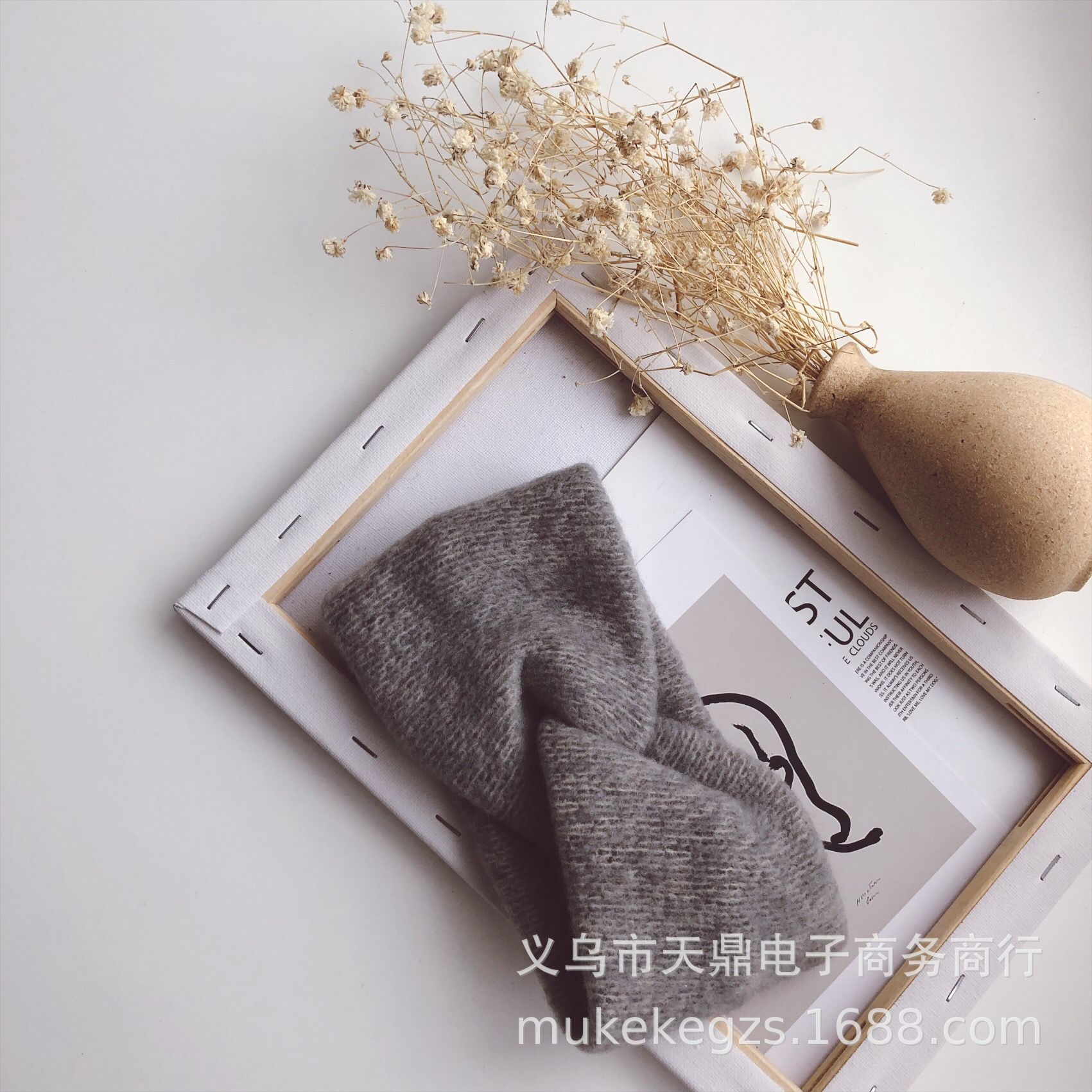 Autumn and Winter Personalized All-Match Children's Knitted Hair Band Colored Thread Cross Type Simple Baby Wool Hair Accessories Headband