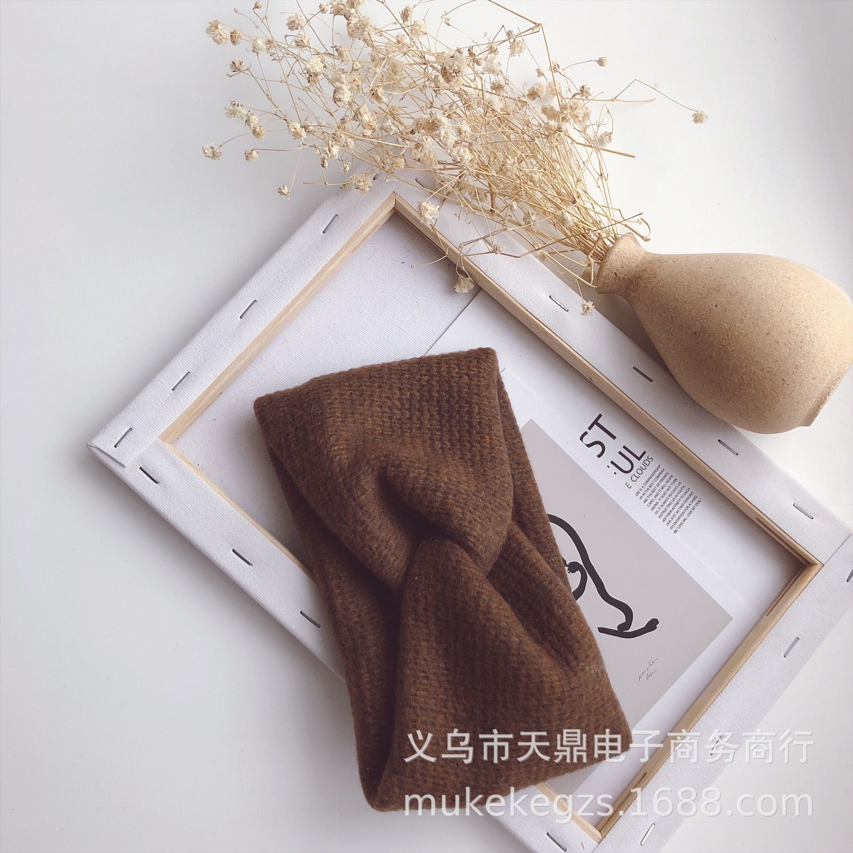 Autumn and Winter Personalized All-Match Children's Knitted Hair Band Colored Thread Cross Type Simple Baby Wool Hair Accessories Headband