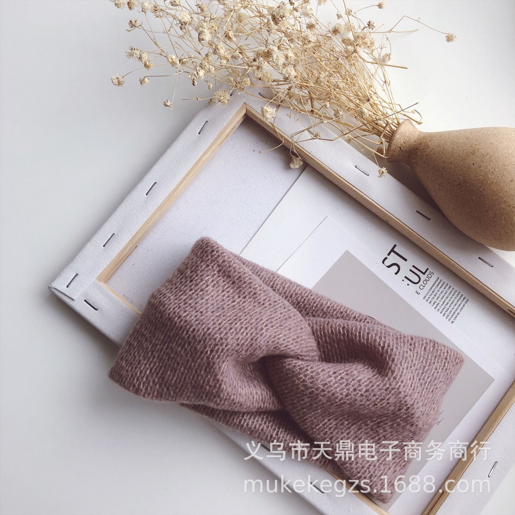Autumn and Winter Personalized All-Match Children's Knitted Hair Band Colored Thread Cross Type Simple Baby Wool Hair Accessories Headband