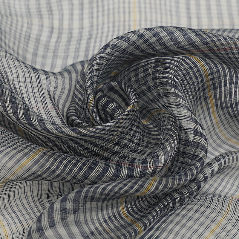 Gold Thread Plaid Mulberry Silk Wool Scarf for Women Spring and Autumn New Gray Lightweight Fashionable Travel Sun Protection Silk Scarf