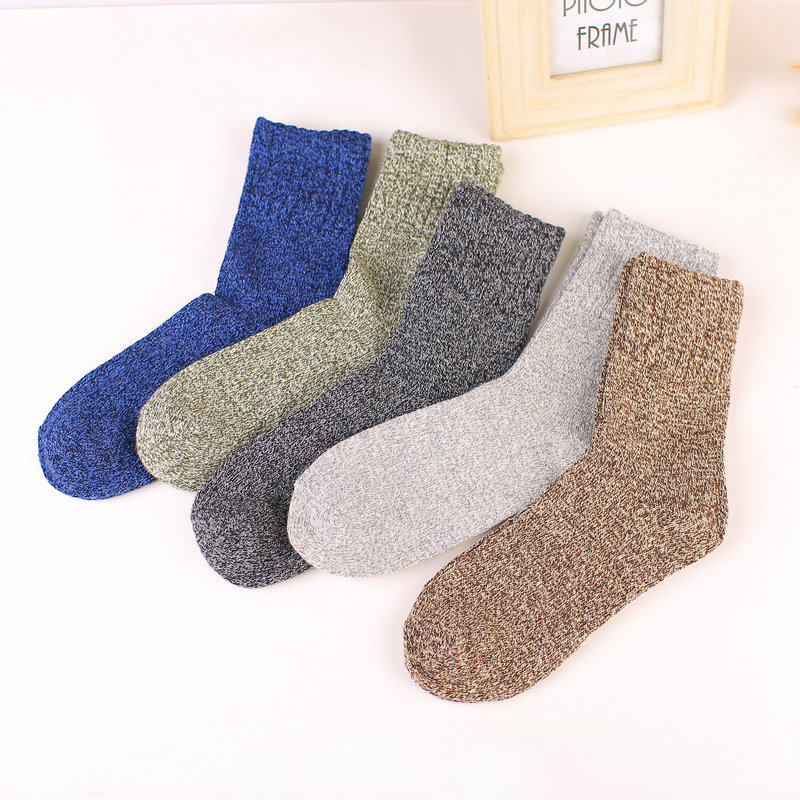 Hot style new autumn/winter style Rabbit wool socks for men warm socks thick Thread pure color cotton socks