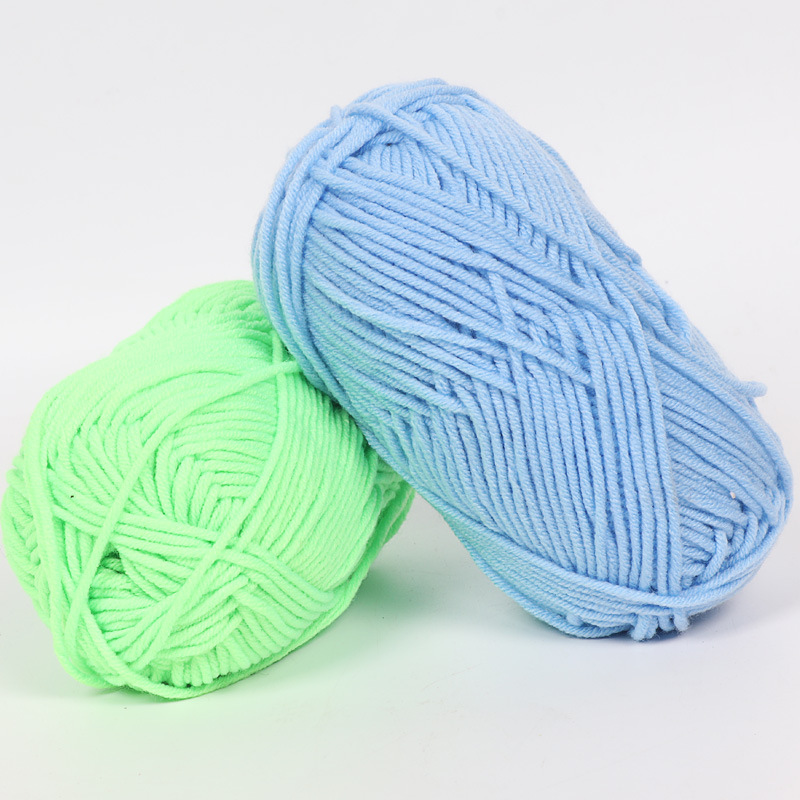 5-Strand Milk Cotton Baby Thread Handmade Crochet DIY Sweater Pure Cotton Wire Scarf Doll Medium Thickness Wool Factory Wholesale