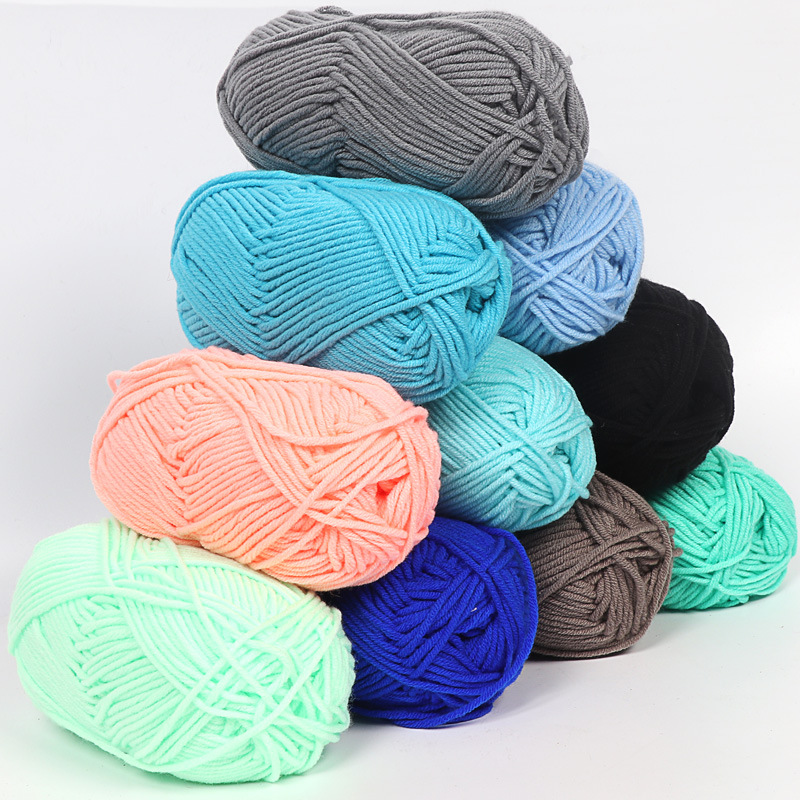 5-Strand Milk Cotton Baby Thread Handmade Crochet DIY Sweater Pure Cotton Wire Scarf Doll Medium Thickness Wool Factory Wholesale