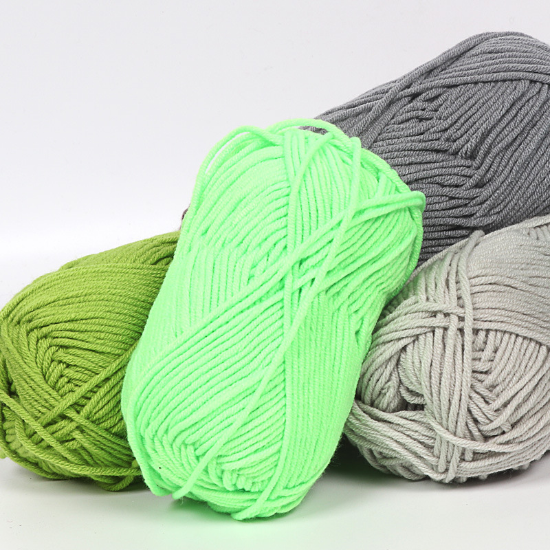 5-Strand Milk Cotton Baby Thread Handmade Crochet DIY Sweater Pure Cotton Wire Scarf Doll Medium Thickness Wool Factory Wholesale
