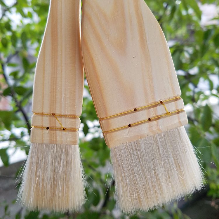 Wooden Handle Thread Wool Brush Baking Brush Barbecue Egg Liquid Cake Moon Cake Oil Brush  Wool