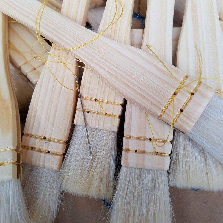 Wooden Handle Thread Wool Brush Baking Brush Barbecue Egg Liquid Cake Moon Cake Oil Brush  Wool