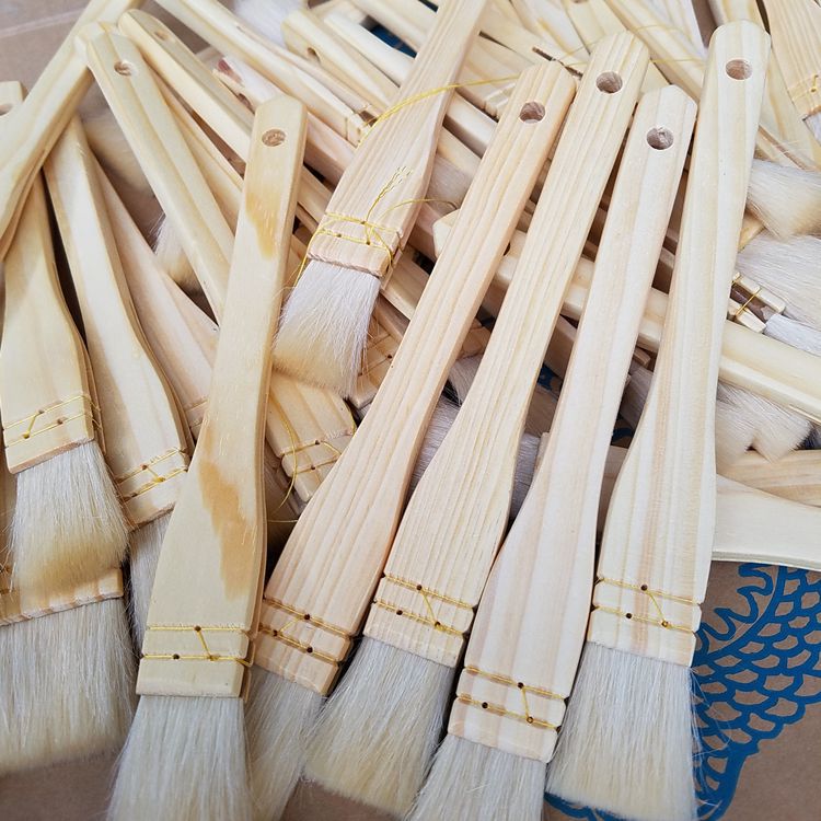Wooden Handle Thread Wool Brush Baking Brush Barbecue Egg Liquid Cake Moon Cake Oil Brush  Wool