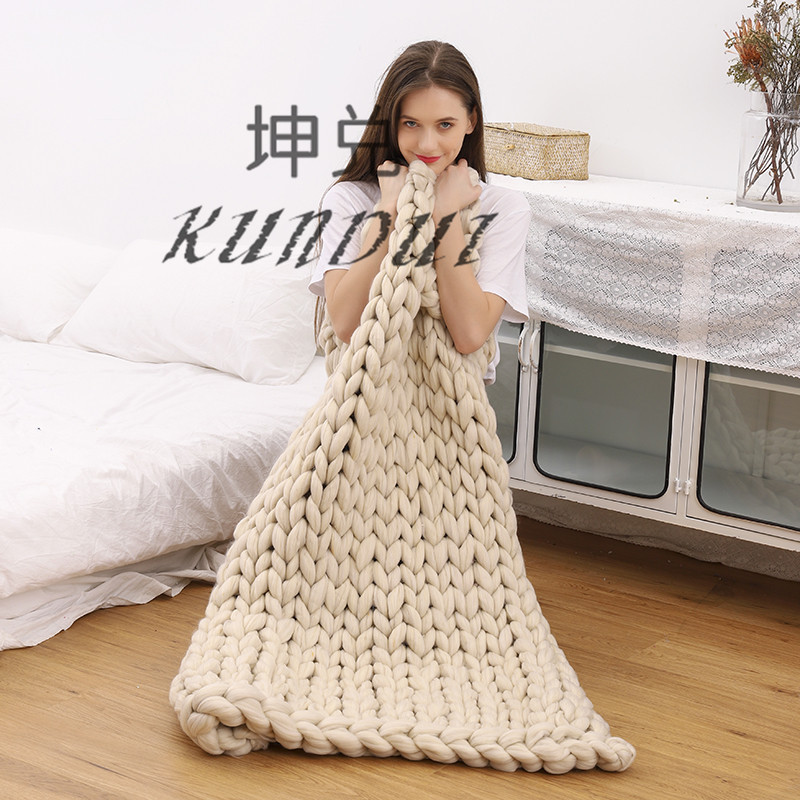 Amazon Nordic Coarse Yarn Hand Woven Blanket Blanket Knitted Blanket Wool Blanket Sofa Blanket Thick Thread Blanket Amazon Nordic Coarse Yarn Hand Woven Blanket Blanket Knitted Blanket Wool Blanket Sofa Blanket Thick Thread Blanket