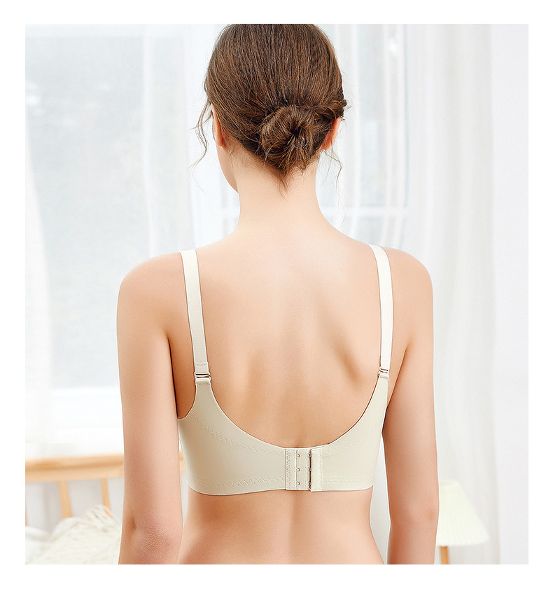 Sexy Pure Desire Underwear Women's Big Chest Small without Steel Ring Push up Bras Breast Holding French Lace Bra Ultra-Thin