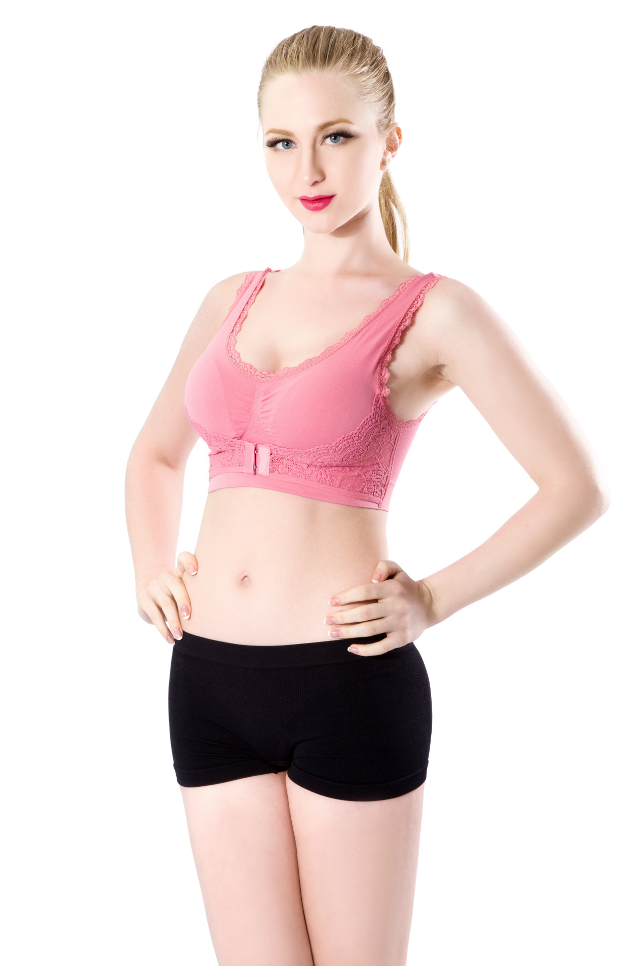 "Factory direct" front Velcro shockproof sports bra seamless sports bra style above gathered Bras wholesale