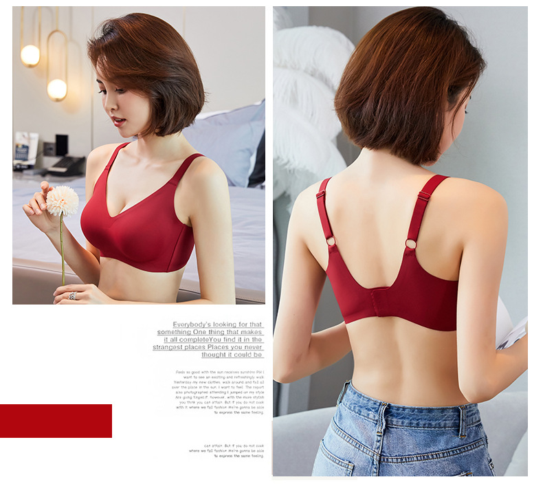 Winter Breathable One Piece Seamless Bras plus Size Women's Underwear Small Chest Push up Sports Sleep Bra None
