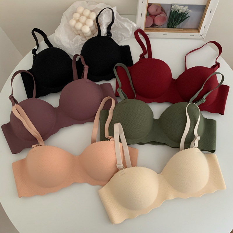 2021summer New One-Piece Japanese Girl&#039;s Underwear Candy Color Seamless Bras Push up Sexy Small Sized Bra