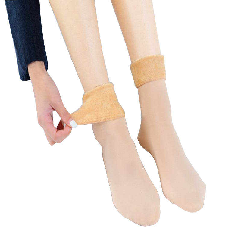 Autumn and Winter Adult Thermal Middle Tube Snow Socks plus Velvet Thickened Women&#039;s Socks Children Room Socks Stall Supply Wholesale