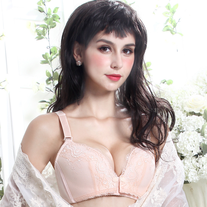 Nursing Push up Bras Maternity Bra Postpartum Pregnant Women Bra Full Cup without Steel Ring Top Open Buckle Cover