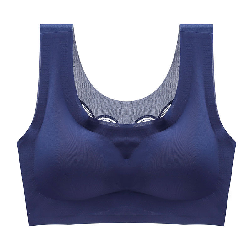 Thin plus Size Vest-Style Seamless Bras Fat mm Sleep Sports Casual Beauty Back Underwear Gathered Breast Holding Bra