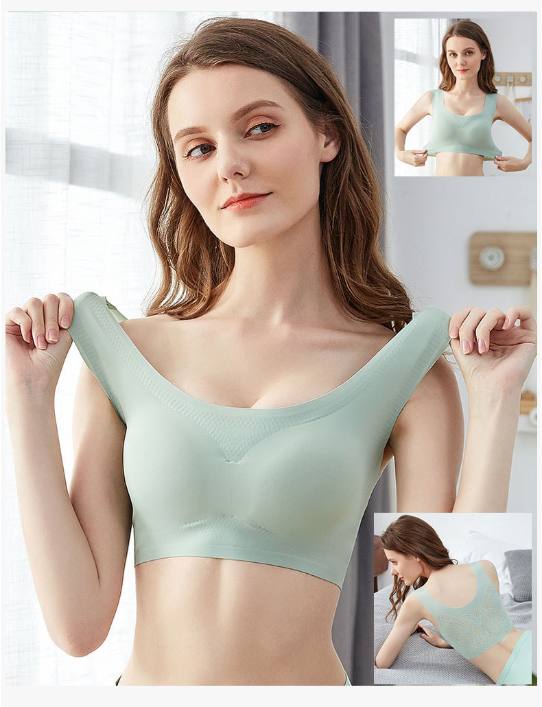 Thin plus Size Vest-Style Seamless Bras Fat mm Sleep Sports Casual Beauty Back Underwear Gathered Breast Holding Bra Thin plus Size Vest-Style Seamless Bras Fat mm Sleep Sports Casual Beauty Back Underwear Gathered Breast Holding Bra