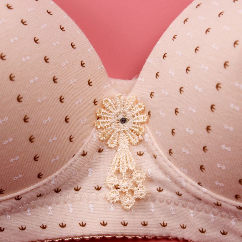 Knitted Printed Wireless Underwear Push up Bras Thin Cup Adjustable Sexy Women&#039;s Bra Shantou Manufacturers Direct Wholesale