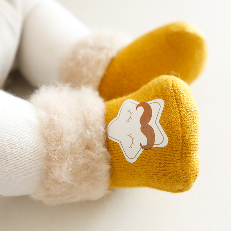 New Style for Autumn and Winter Brushed and Thick Baby Socks Cartoon Boots N Baby Socks 0135 Years Old Children&#039;s Socks