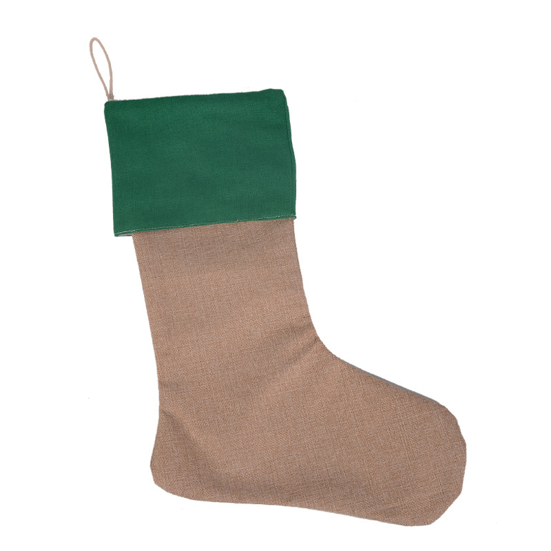 Christmas Gift Bag Christmas Socks Imitation Hemp Cotton Christmas Candy Bag Cartoon Children's Christmas Gift Bag