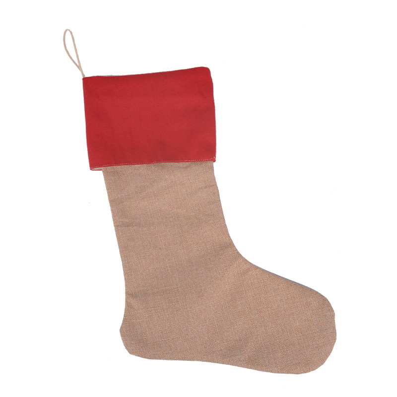 Christmas Gift Bag Christmas Socks Imitation Hemp Cotton Christmas Candy Bag Cartoon Children's Christmas Gift Bag