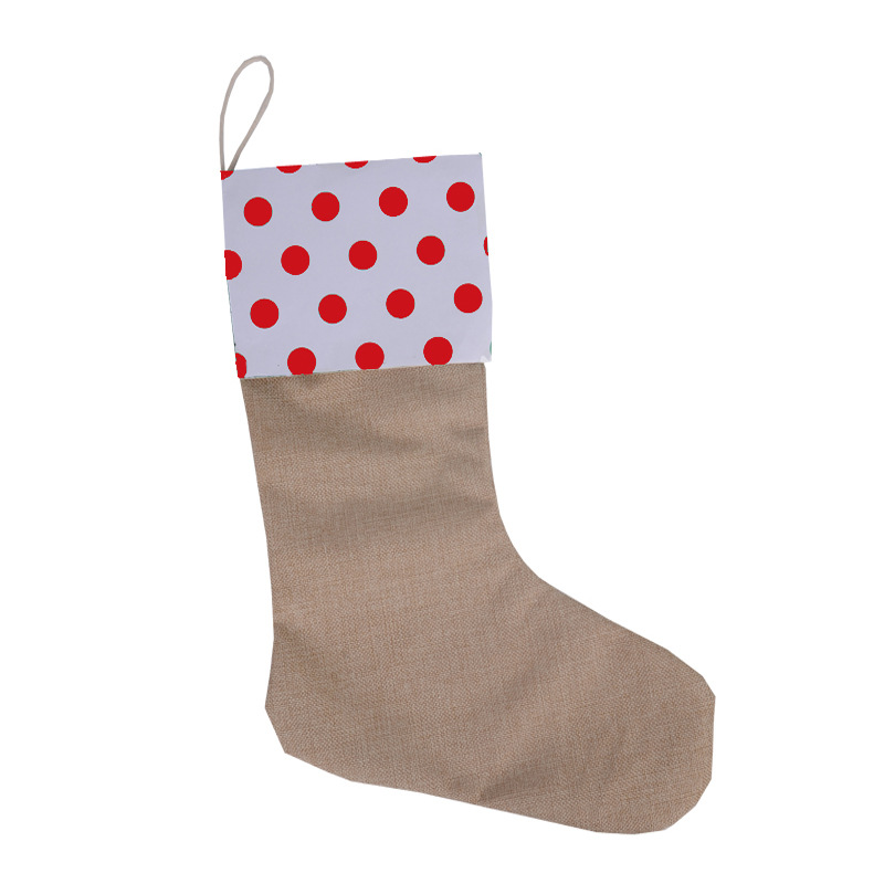 Christmas Gift Bag Christmas Socks Imitation Hemp Cotton Christmas Candy Bag Cartoon Children's Christmas Gift Bag