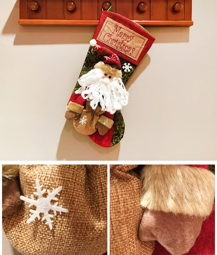 Christmas Socks Gift Bag Christmas Decorative Socks Christmas Eve Christmas Gift Children Christmas Tree Pendant Candy Bag