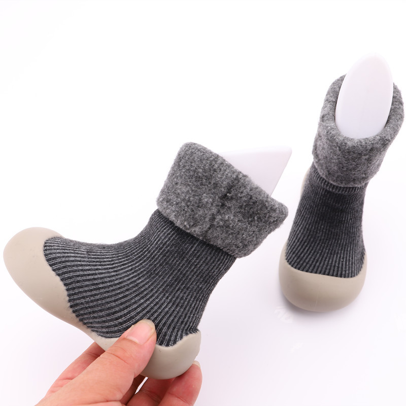 2021 Winter Children Sock Sneakers Thermal Soft Soled Snow Socks Toddler Shoes Solid Color Flanging Baby Indoor Shoes 2021 Winter Children Sock Sneakers Thermal Soft Soled Snow Socks Toddler Shoes Solid Color Flanging Baby Indoor Shoes