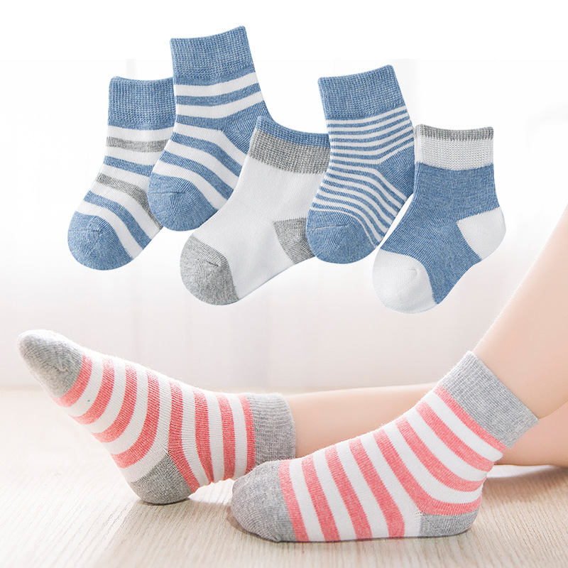 Socks Autumn and Winter Cotton Striped Children&#039;s Socks Boys and Girls Spring and Autumn Tube Baby Socks Baby New Whole