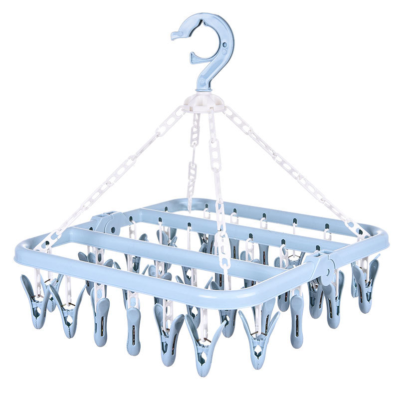 Clothes Hanger Adult Plastic MultiClip Children Baby Socks Rack Hanging Household Hanger Windproof Clothes Hanger