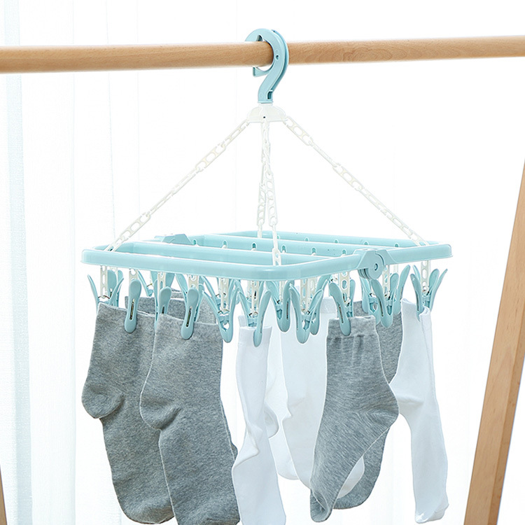 Clothes Hanger Adult Plastic MultiClip Children Baby Socks Rack Hanging Household Hanger Windproof Clothes Hanger