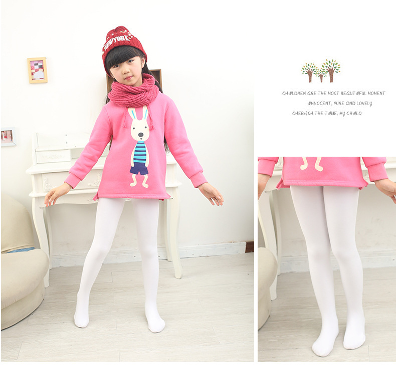 Autumn and Winter Children plus Velvet Thickening 800D Ballet White Pantyhose Professional Children's Dance Socks