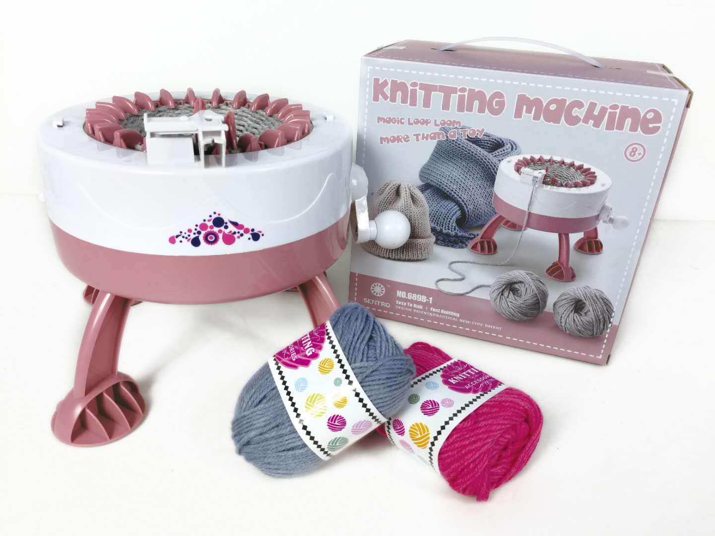 The Children 's toys hand - made creative DIY hand wool textile scarf hat is woven wool socks machine