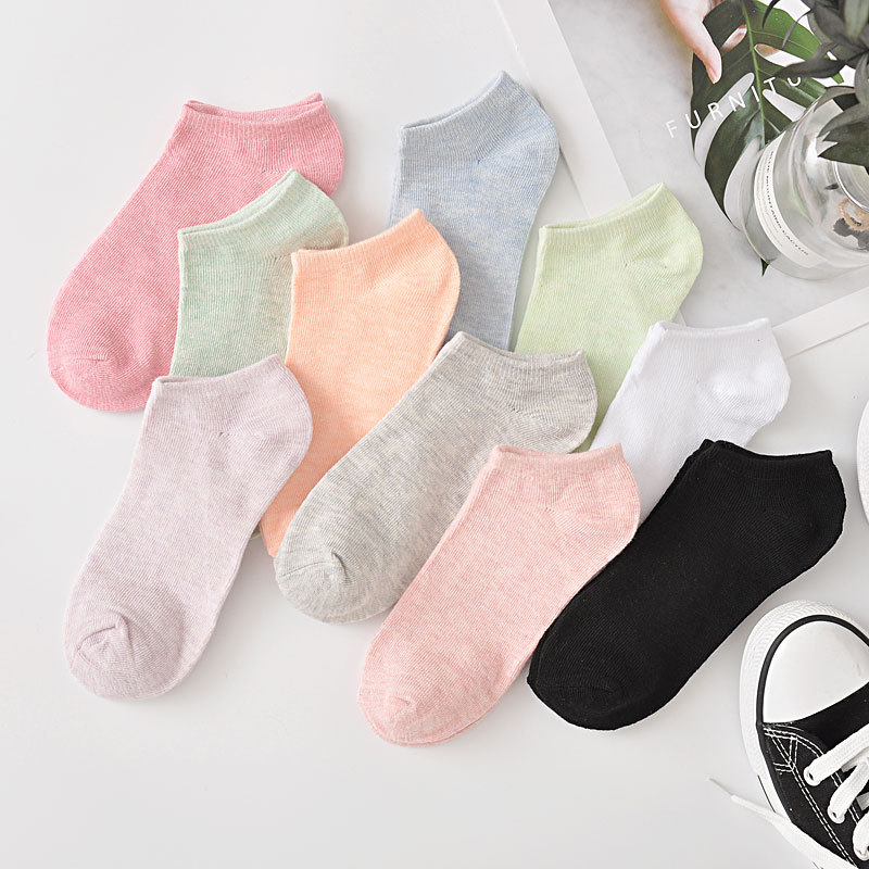 Pure Color Cotton Women's Boat Socks Candy Color Women's Socks Macaron Color Stall Plus-sized Combed Cotton Gift Socks Pure Color Cotton Women's Boat Socks Candy Color Women's Socks Macaron Color Stall Plus-sized Combed Cotton Gift Socks