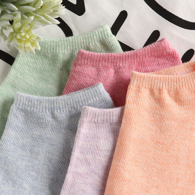 Pure Color Cotton Women&#039;s Boat Socks Candy Color Women&#039;s Socks Macaron Color Stall Plus-sized Combed Cotton Gift Socks