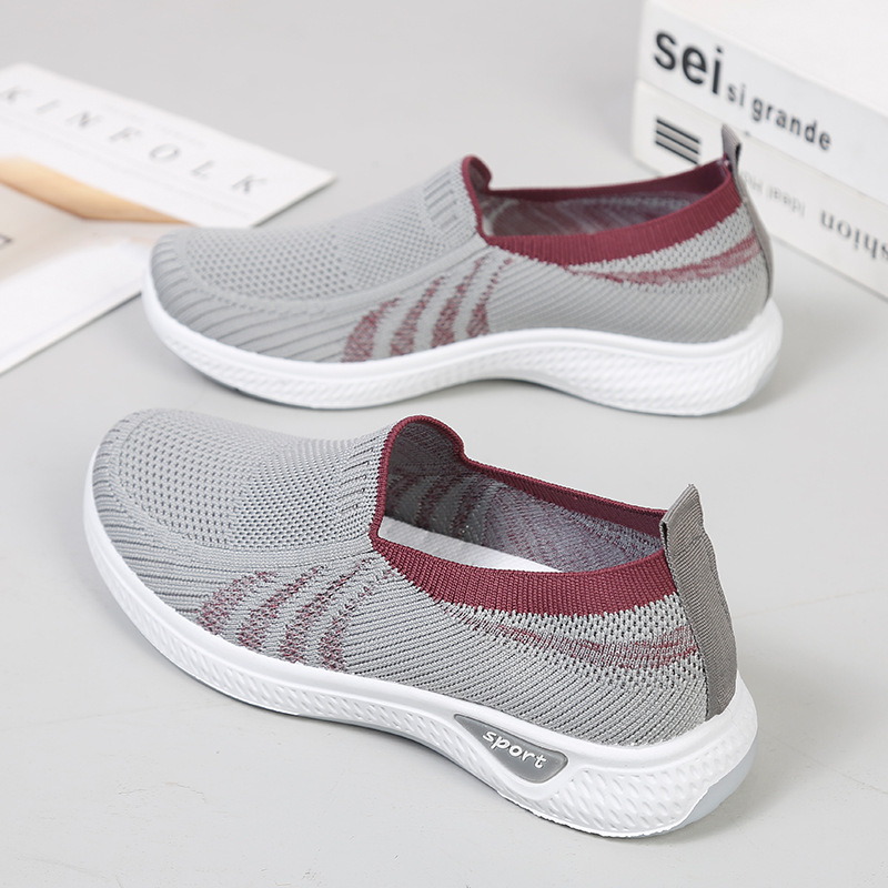 Flying Woven Socks Women&#039;s Shoes Casual Shoes Soft Bottom MiddleAged and Elderly Mom Shoes Foreign Trade Pumps Women&#039;s