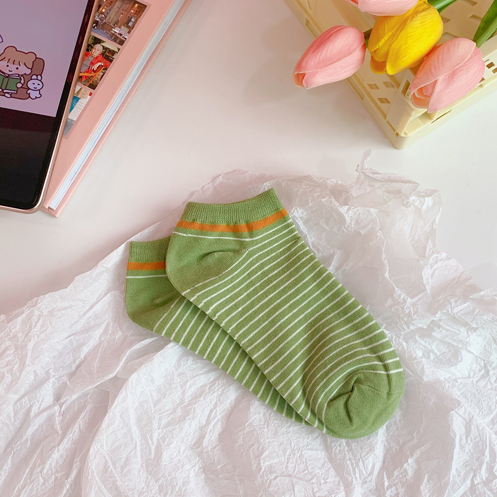 Women's Socks Korean Style Socks Harajuku Style Ins Trendy Avocado Green Spring and Summer Thin Women's Low Top Socks Women's Socks Korean Style Socks Harajuku Style Ins Trendy Avocado Green Spring and Summer Thin Women's Low Top Socks