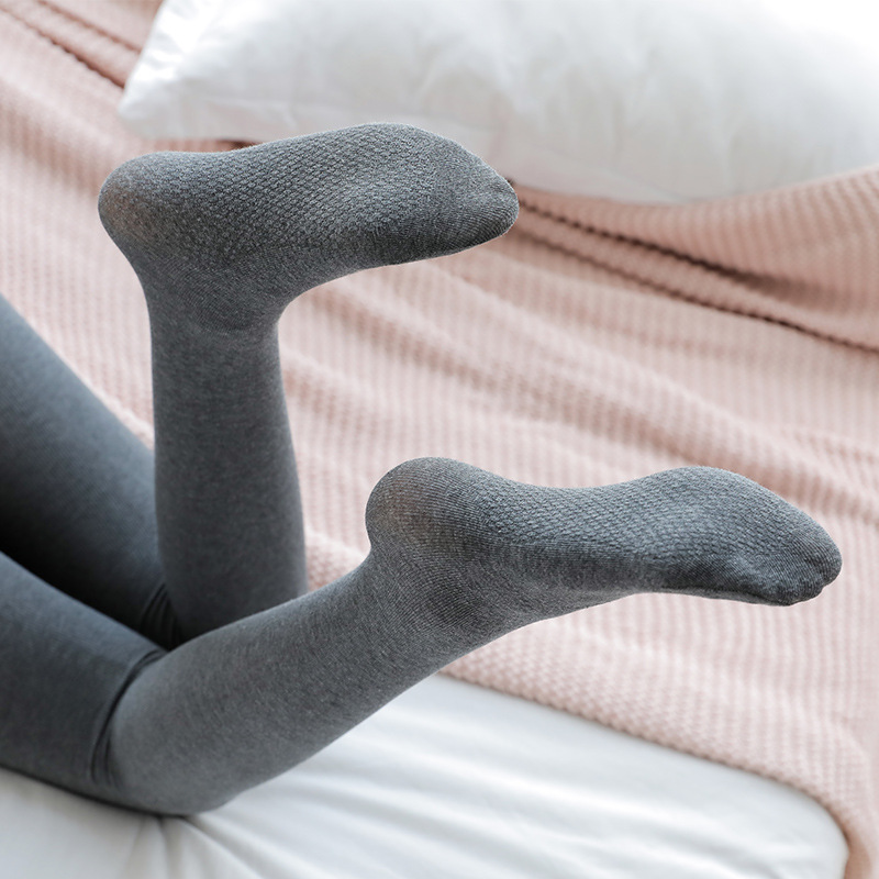B432 Vertical Combed Cotton Foot-Stepping Belly Compression Leggings Socks Women&#039;s Hip Lifting and Warm Keeping One-Piece Pantyhose Massage Footbed 120G