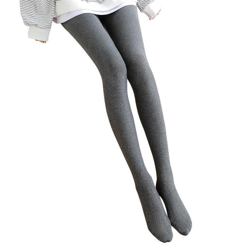B432 Vertical Combed Cotton Foot-Stepping Belly Compression Leggings Socks Women&#039;s Hip Lifting and Warm Keeping One-Piece Pantyhose Massage Footbed 120G