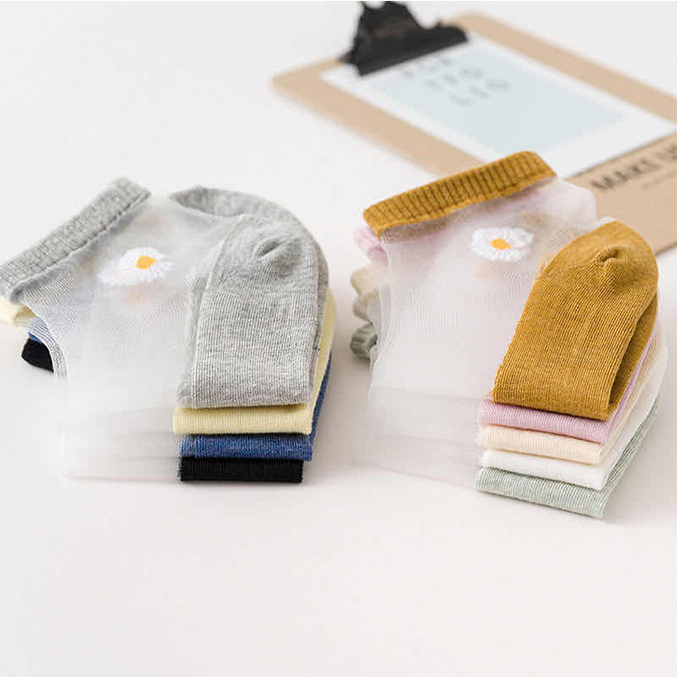 Socks Glass Stockings Summer Women&#039;s Thin Socks Stockings Breathable Stink Prevention Hosiery Shallow Mouth Socks Stall