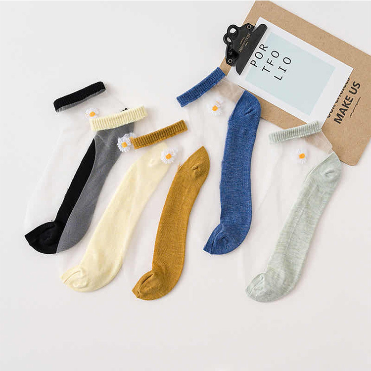 Socks Glass Stockings Summer Women&#039;s Thin Socks Stockings Breathable Stink Prevention Hosiery Shallow Mouth Socks Stall