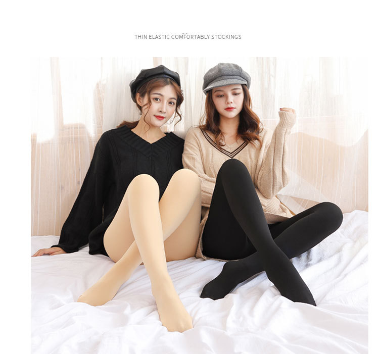 Bare-Leg Socks Autumn and Winter Artifact Women's Skin Color Fleece Lined Padded Warm Keeping Stirrup Pantyhose One-Piece Trousers Leggings Outer Wear Bare-Leg Socks Autumn and Winter Artifact Women's Skin Color Fleece Lined Padded Warm Keeping Stirrup Pantyhose One-Piece Trousers Leggings Outer Wear