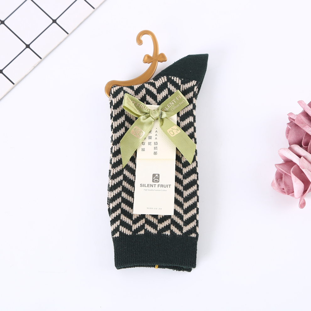 Two-Tone Twill Interwoven Jacquard-Free Two-Way Women&#039;s Socks Comfortable Breathable AAA Grade Antibacterial Women&#039;s Socks Size 22-24