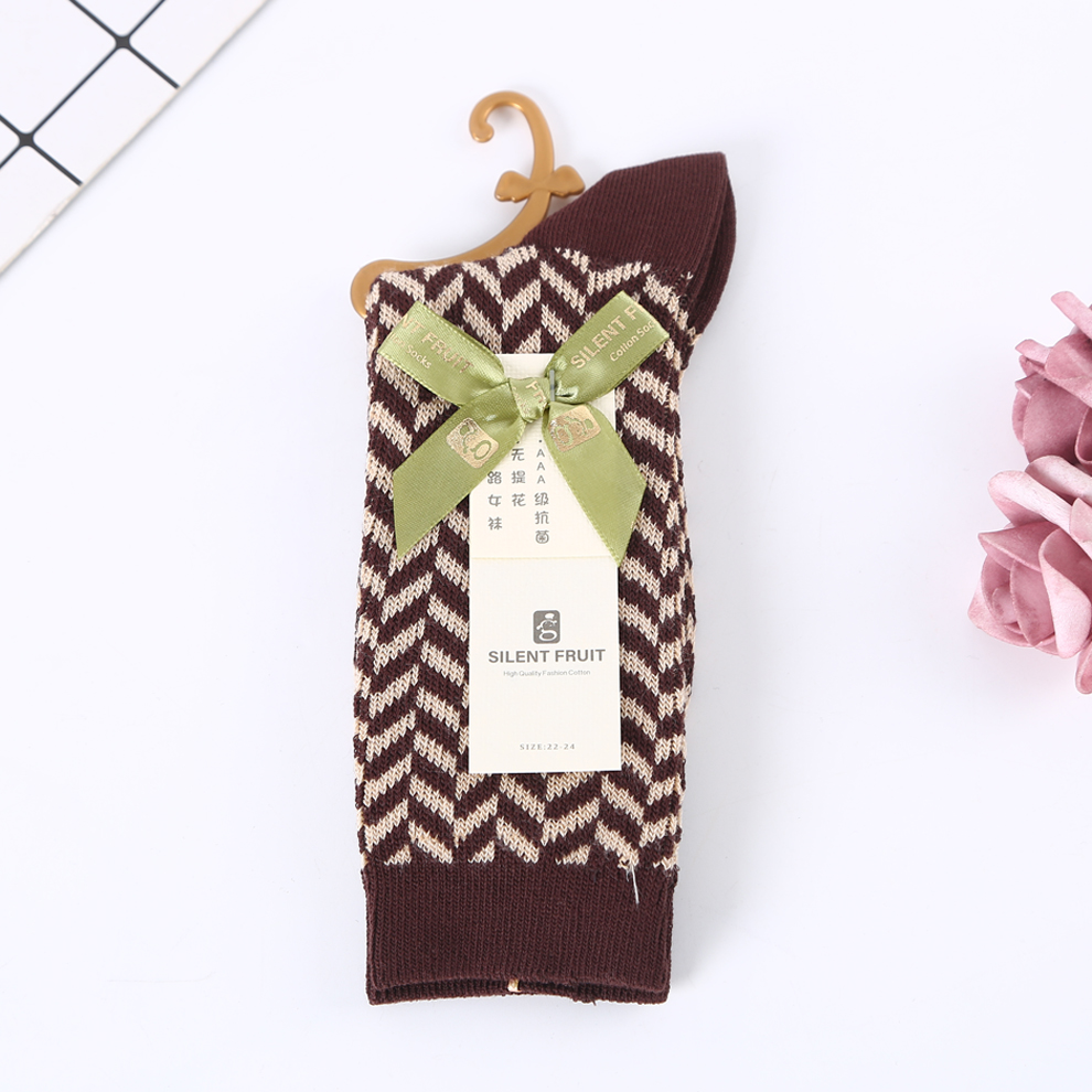 Two-Tone Twill Interwoven Jacquard-Free Two-Way Women&#039;s Socks Comfortable Breathable AAA Grade Antibacterial Women&#039;s Socks Size 22-24