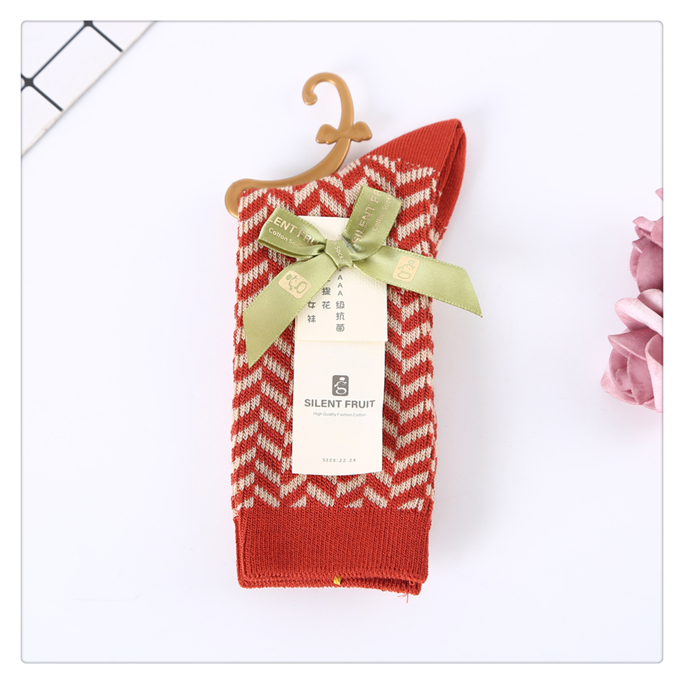 Two-Tone Twill Interwoven Jacquard-Free Two-Way Women's Socks Comfortable Breathable AAA Grade Antibacterial Women's Socks Size 22-24