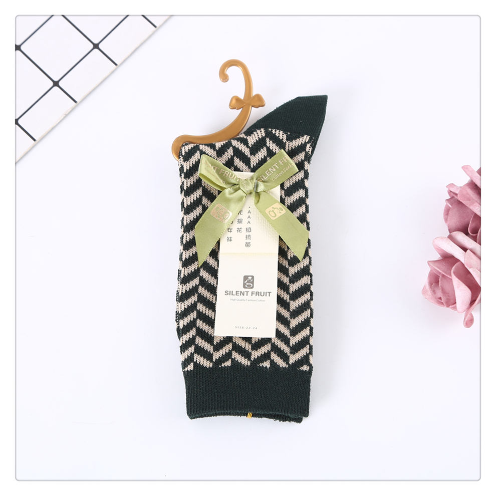 Two-Tone Twill Interwoven Jacquard-Free Two-Way Women's Socks Comfortable Breathable AAA Grade Antibacterial Women's Socks Size 22-24